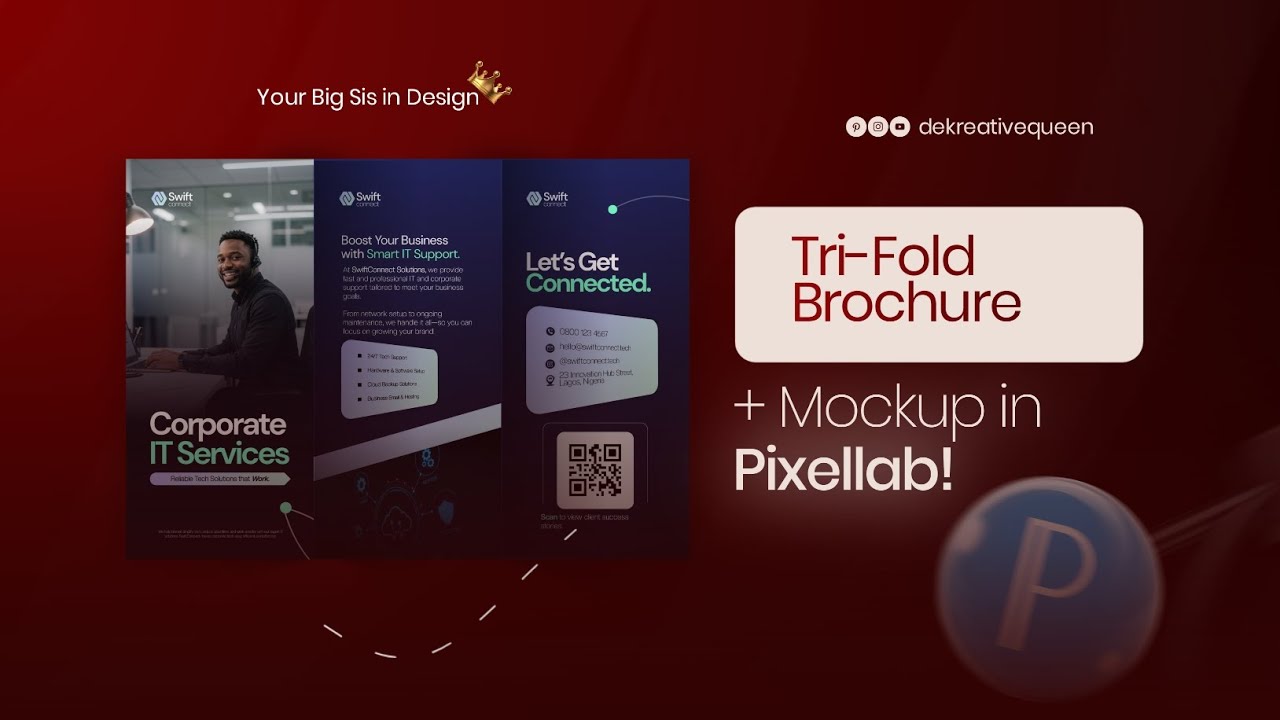 How to Design a Tri-Fold Brochure + Mockup Using Pixellab Only