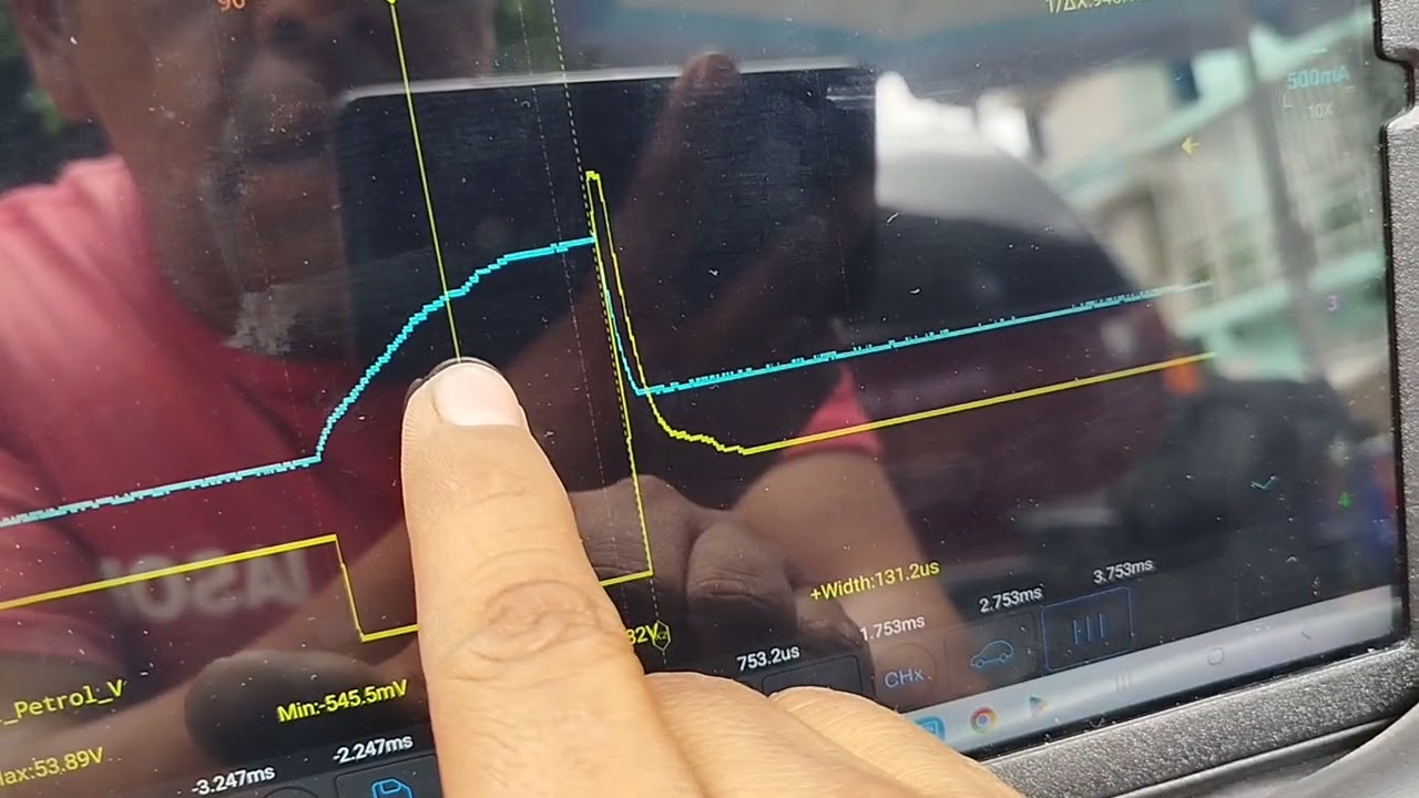 Señales de activación y tiempo de inyección Ibiza 2024... #diagnosticoautomotriz #osciloscopio #seat