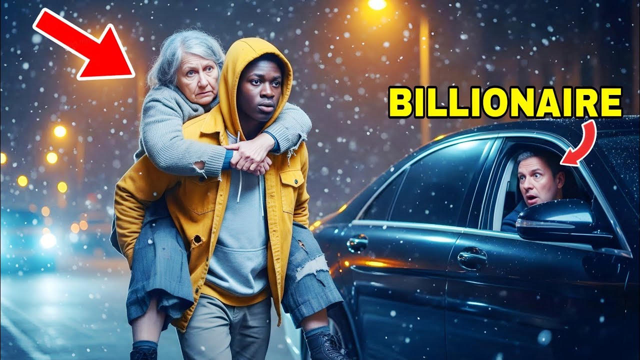 A Billionaire Stops His Car After Seeing a Homeless Teen Carrying His Mother on the Street