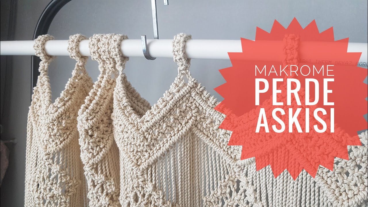MAKROME PERDE ASKISI /MAKROME HALKA/ SALINCAK ASKISI/HALAT YAPIMI/ MACRAME CURTAIN HANGER