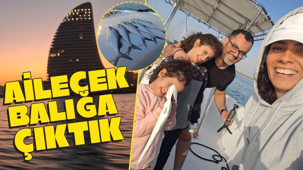 Neredeyse boyu kadar balık tuttu! #balıkavı #queenfish #abudabi #tekne #ailecek
