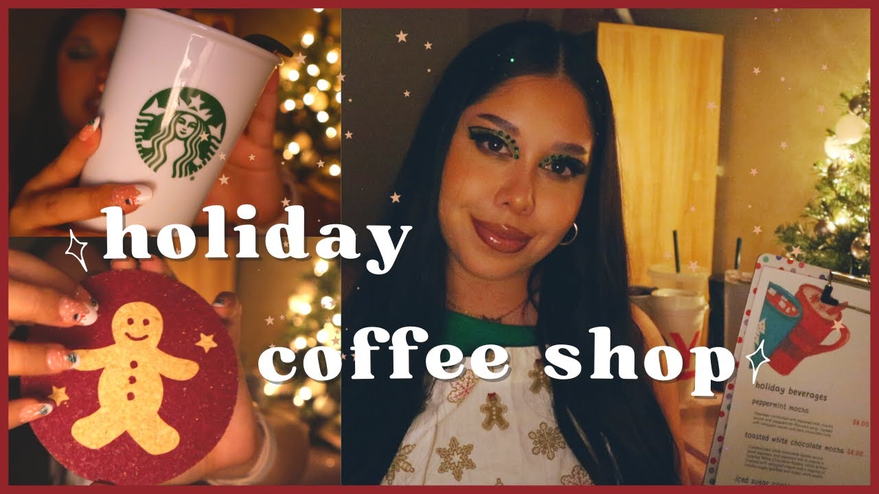 ASMR | ☕️ A COZY CHRISTMAS COFFEE SHOP🎄 (whispered voiceover)