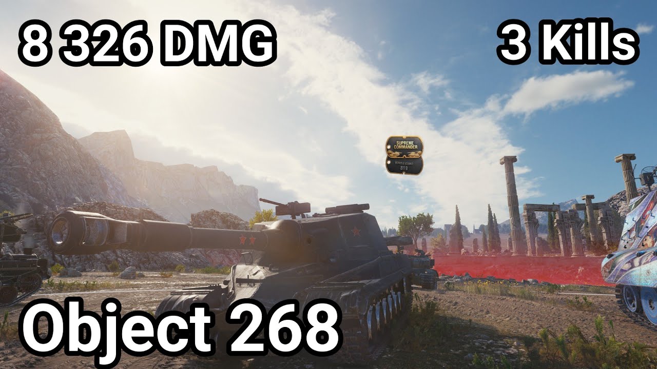 Object 268 - 8 326 damage / 3 kill / 690 blocked / 3 202 assist