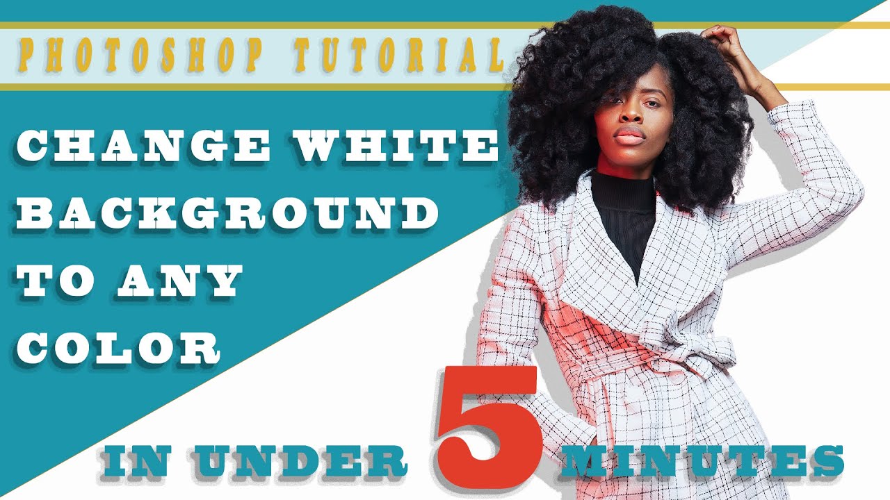 Photoshop tutorial, change white background to any color! Chanje koulè background ak koulè ou vle a.