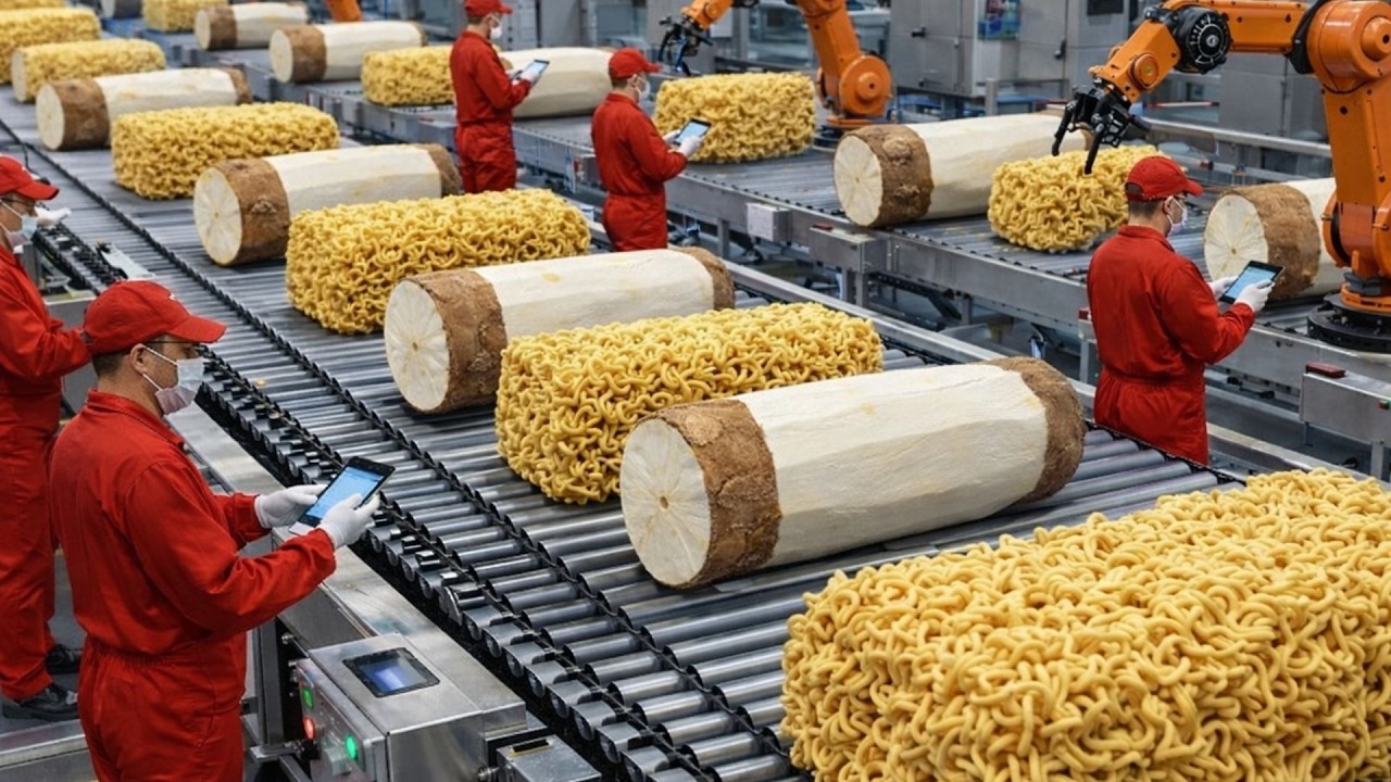 Inside the Largest High-Tech Noodle Factory: You’ve Never Seen 200,000 Packs Made (Full Line)