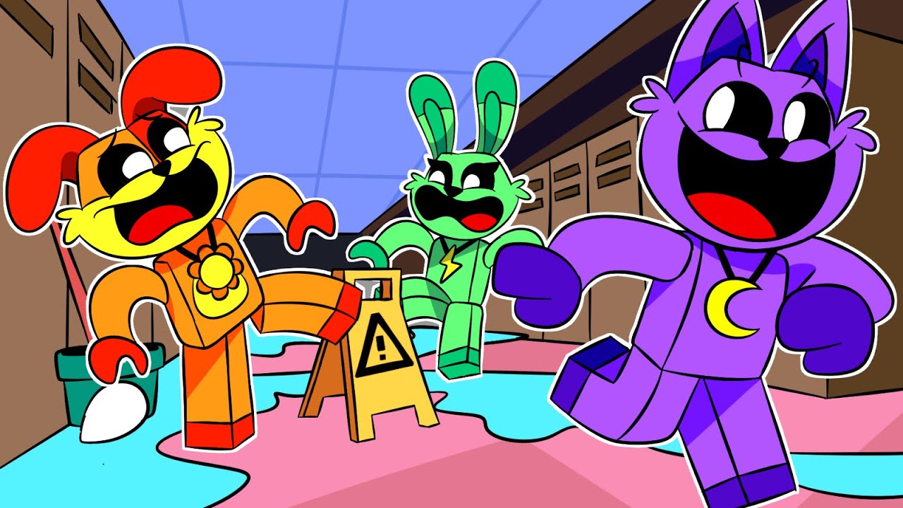 CatNap, DogDay Hoppy FUGINDO DA ESCOLA no Roblox