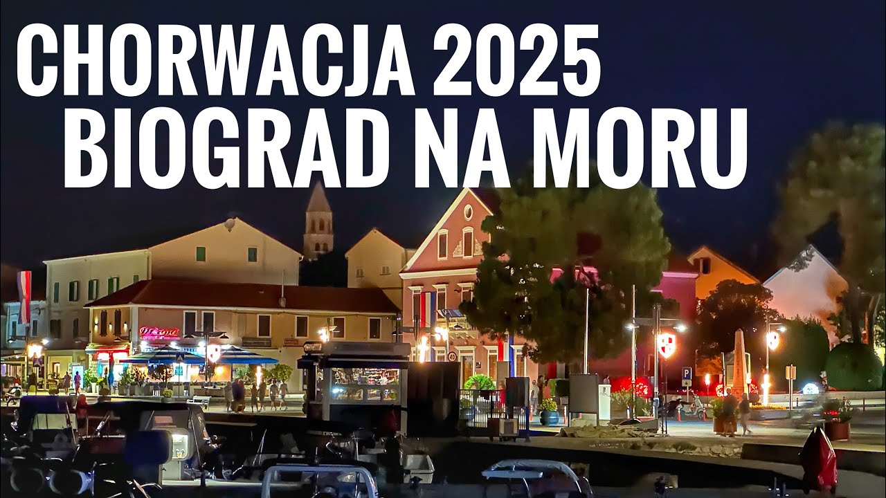 Chorwacja wakacje w Biograd na Moru wieczorny spacerek po mieście 4K