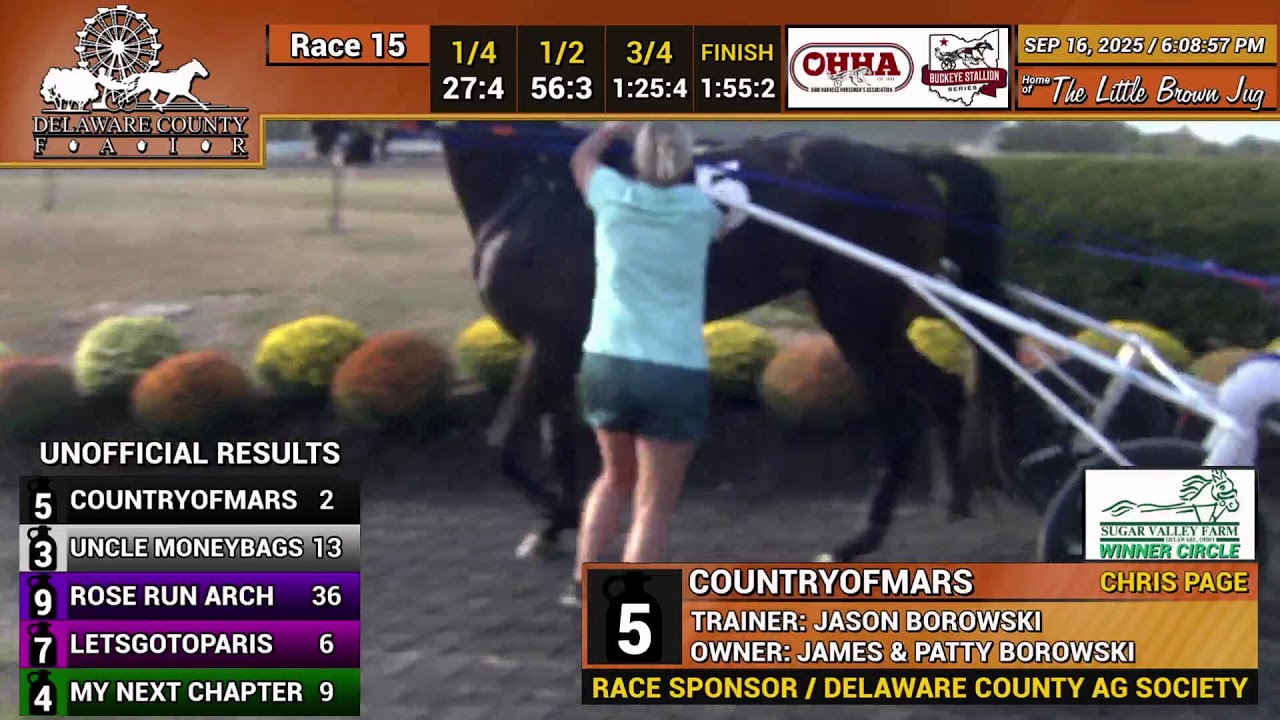 Delaware County Fair Racing in Delaware, OH  Tuesday  09/16/2025 1pm
