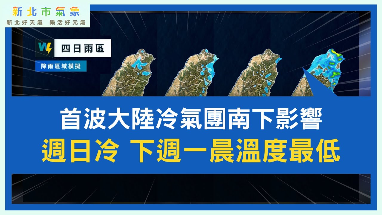 新北市氣象 2025/12/14 首波大陸冷氣團南下影響 週日冷 下週一晨溫度最低