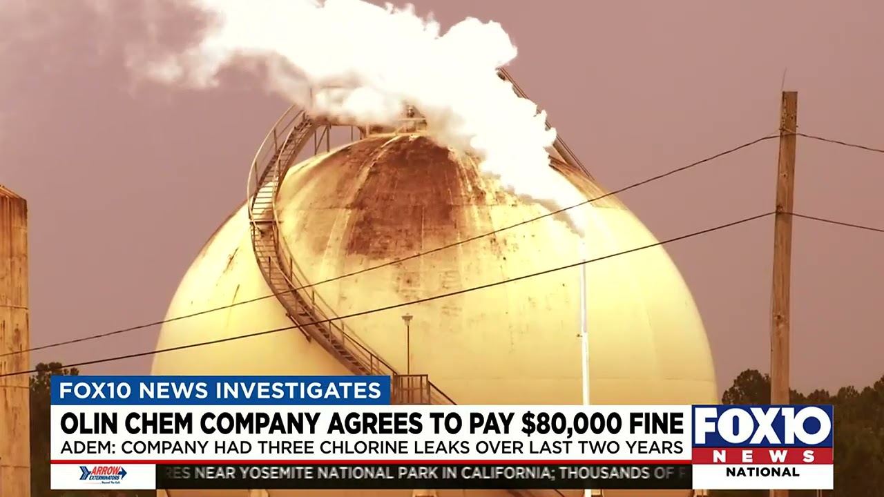 Olin chemical company agrees to pay $80,000 fine for chlorine leaks