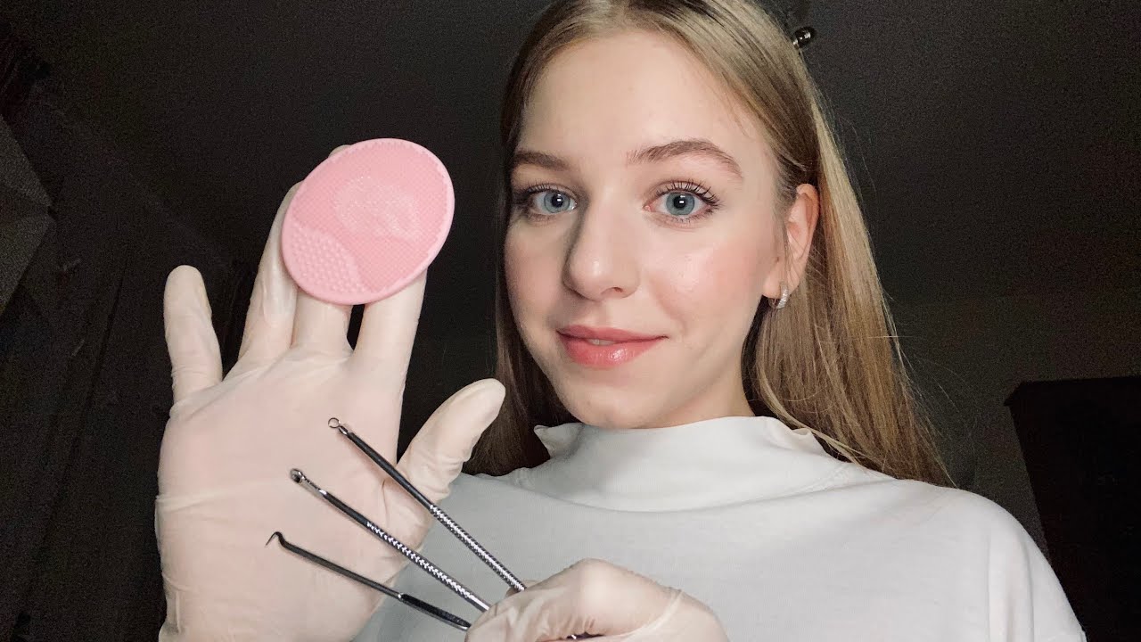 АСМР Косметолог. Чистка лица. Тихий голос. Перчатки 💕 | ASMR Gentle Beautician 💕