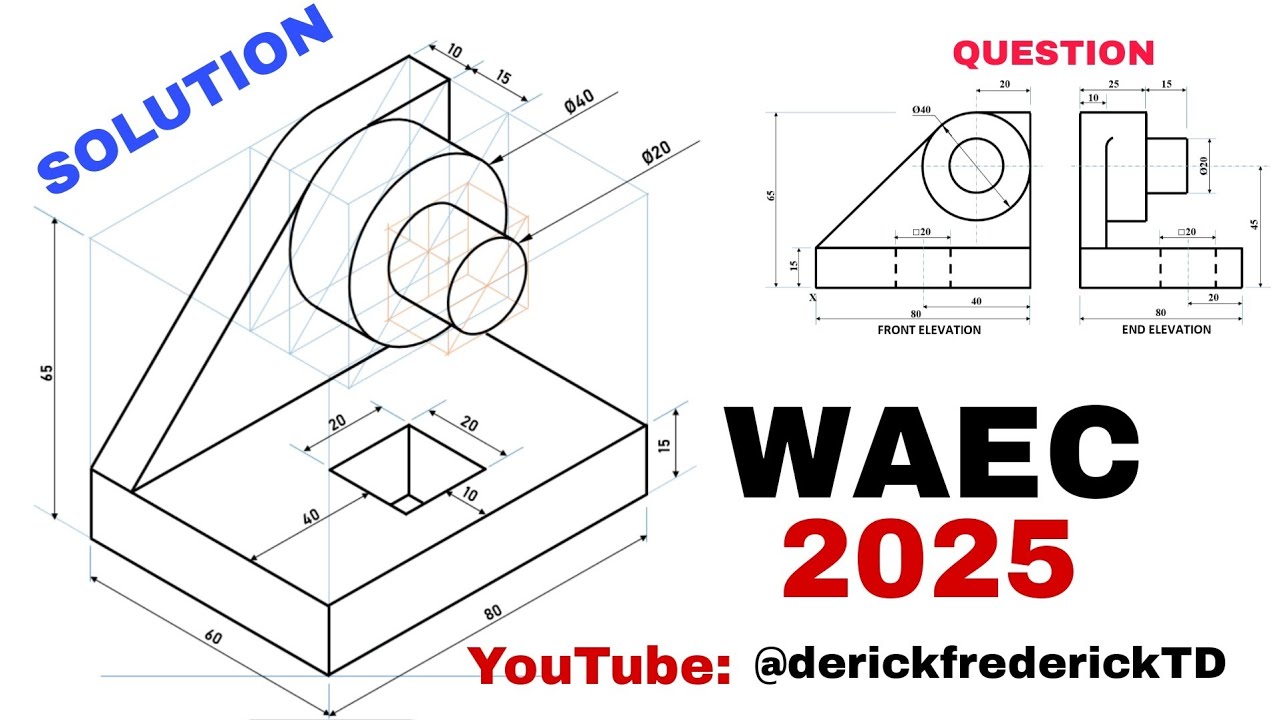 TD - 2025 WAEC QUESTION 1, ORTHOGRAPHIC TO ISOMETRIC. @derickfrederickTD #waecstudents #isometric