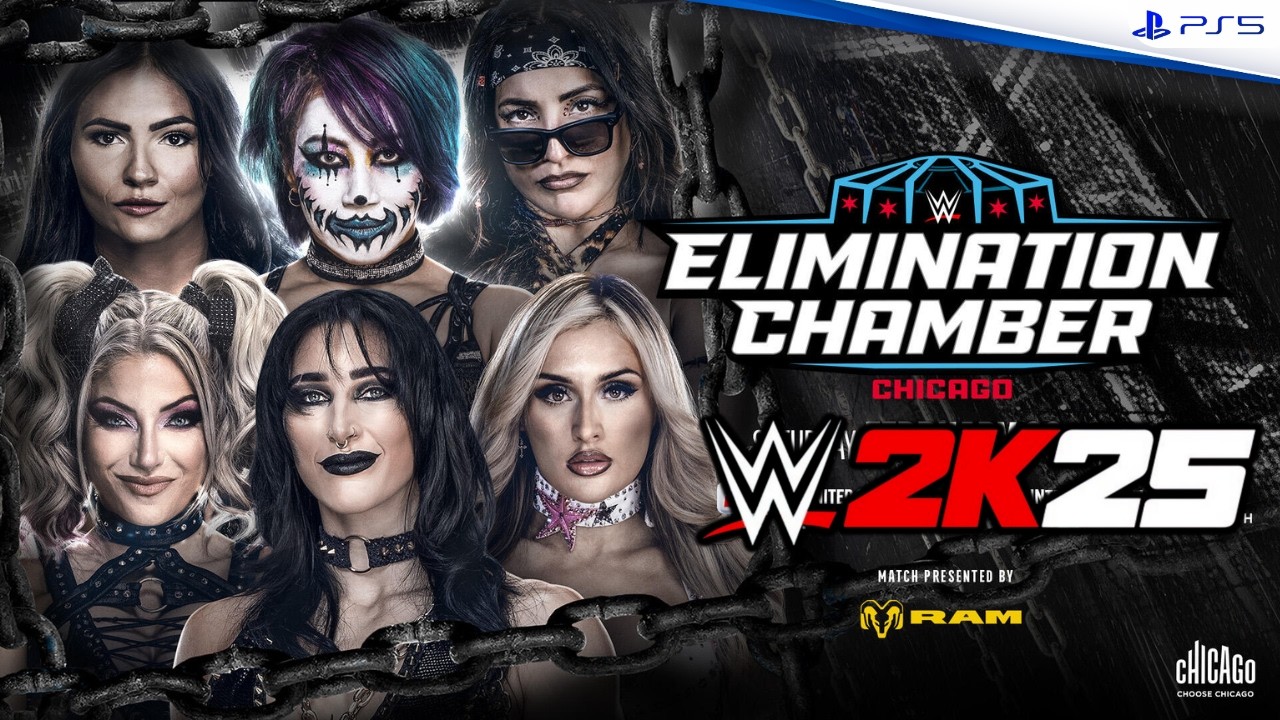 Women's Elimination Chamber Match (Raquel v Tiffany v Rhea v Alexa v Asuka v Kiana | WWE 2K25 PS5
