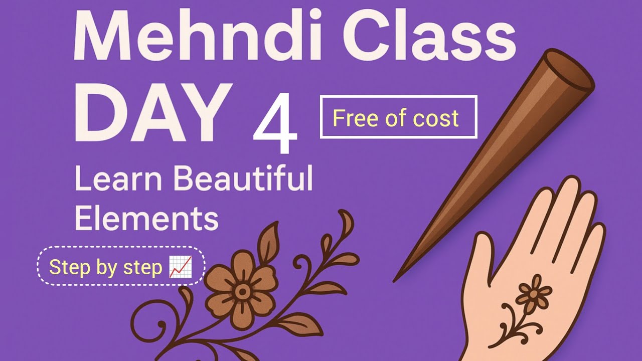 Mehndi class day 4 | Mehndi class for beginners step by step | mehndi tutorial | henna classes | 