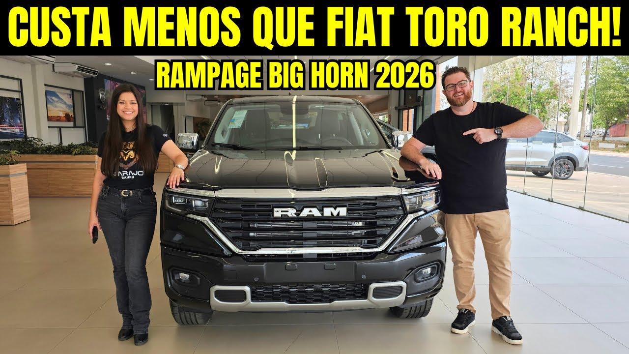 Nova Ram Rampage Bighorn 2026 – Mais Barata que a Toro Ranch e Ainda Mais Luxuosa!