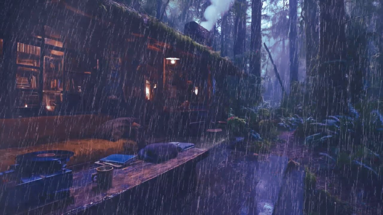 Heavy Rain with Gentle Piano for Deep Sleep 🎹 | Beat Insomnia & Anxiety