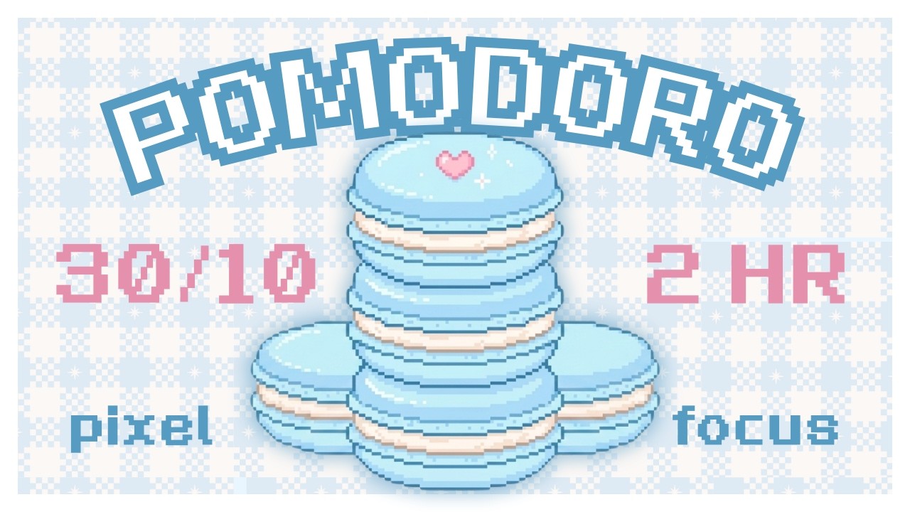 Blue Macarons Pomodoro 💙 | 30/10 Deep Work Session | 2 Hour Study with Me