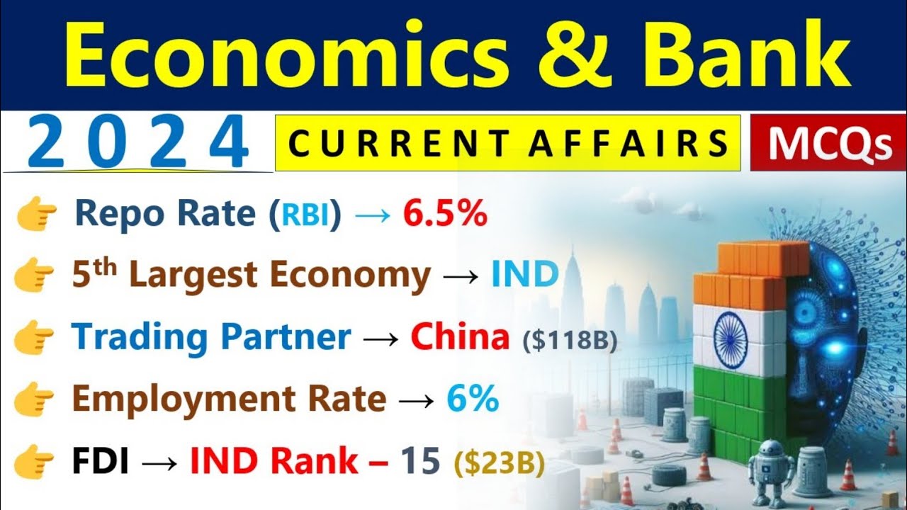 Economics & Banking Current Affairs 2024 | Current Affairs 2024 | SSC, Railway NTPC, State PCS, Bank