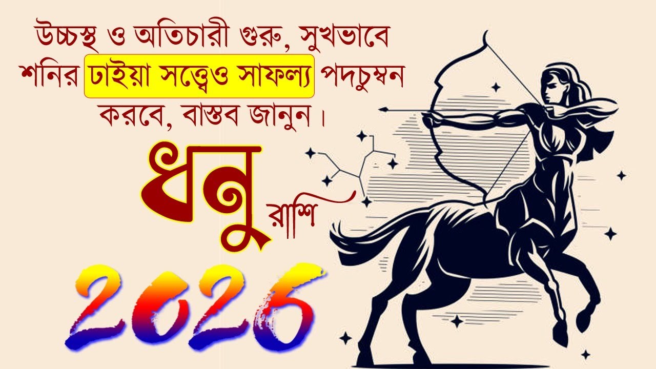 ধনু রাশি ২০২৬ কেমন যাবে? Dhanu Rashi 2026 - Yearly Rashifal 2026 - Sagittarius 2026 - Dhanu Rashifal