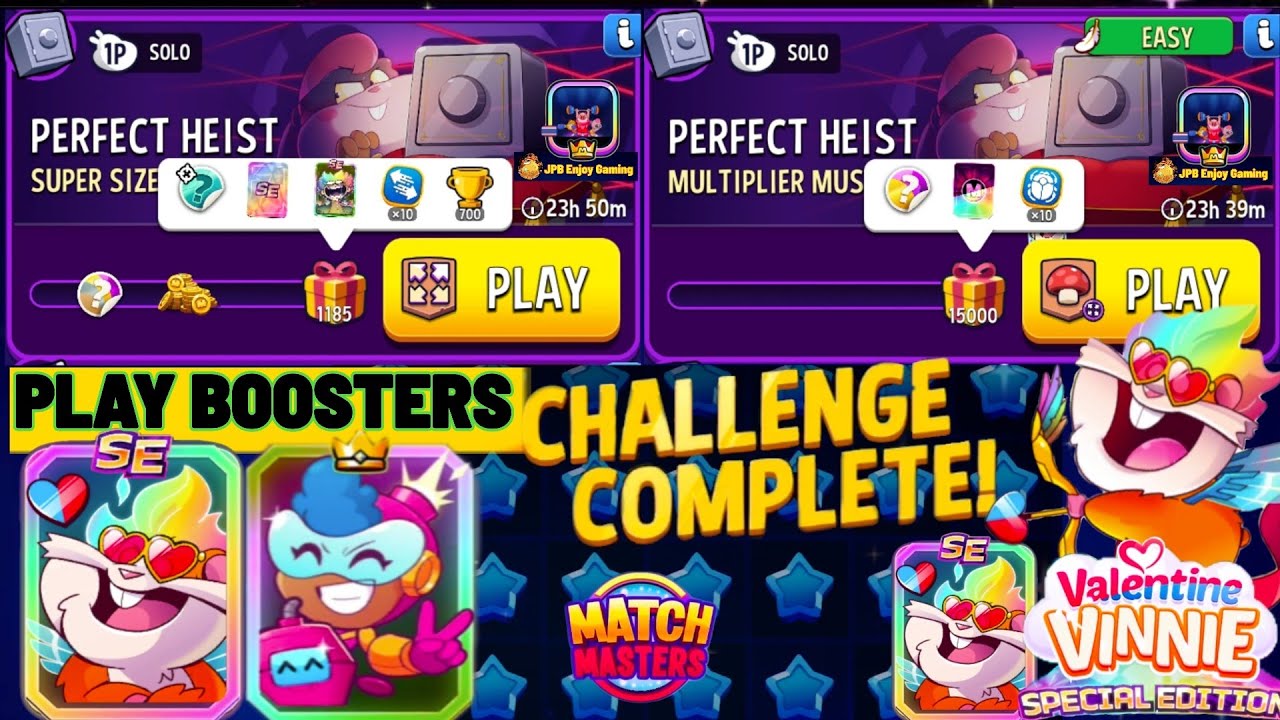 2 Solo/ Super Sized Solo Challenge Perfect Heist /1185 Score/ Multiplier Mushrooms+Super Sized 15000