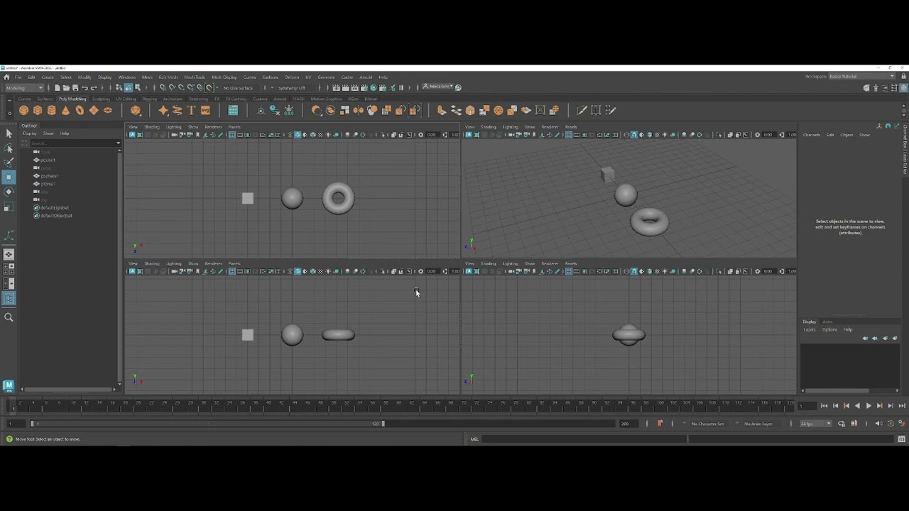 Maya 2024, Scene Window Overview