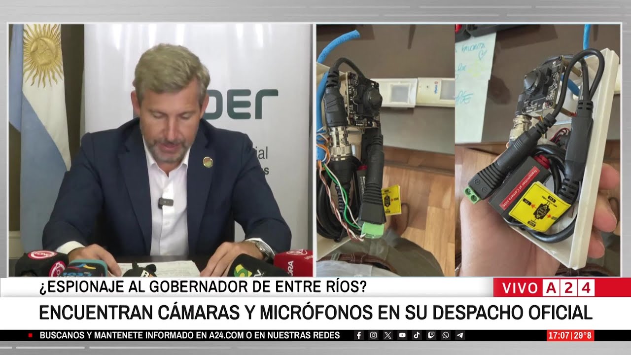 👉 ENCUENTRAN CÁMARAS Y MICRÓFONOS EN EL DESPACHO DEL GOBERNADOR DE ENTRE RÍOS