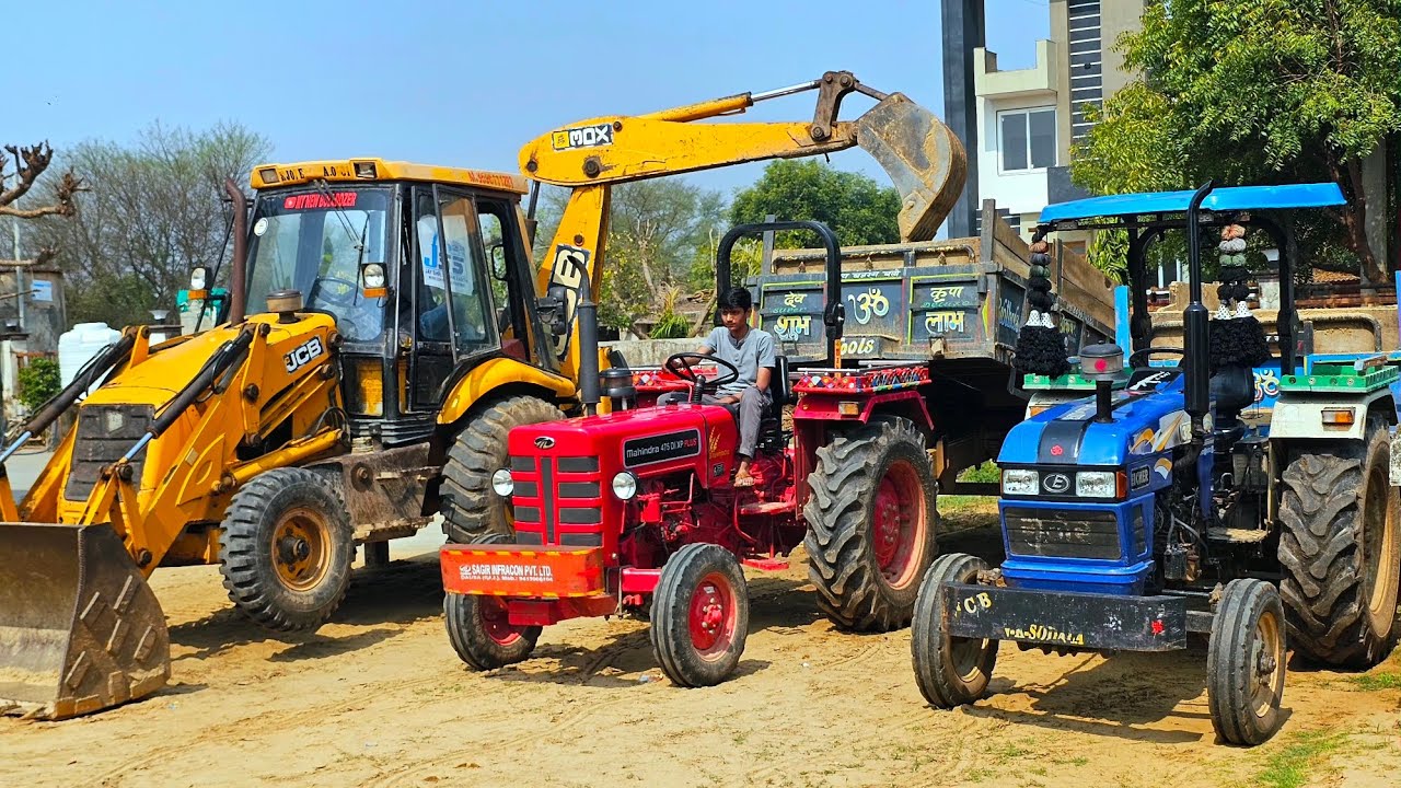 5 Tractor vs Stuck Mud in Eicher 485 | Mahindra 575 Xp Plus | Swaraj 855 Fe | Kubota Models | #jcb