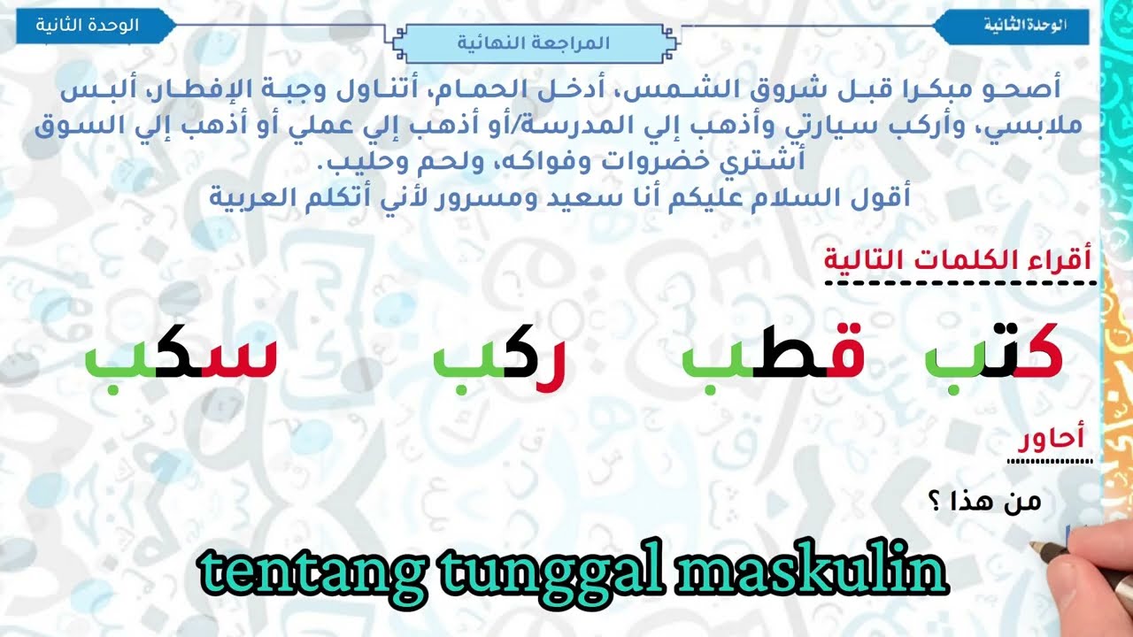 مراجعة شاملة للوحدة الثانية للمبتدئيين مترجم إندونيسي