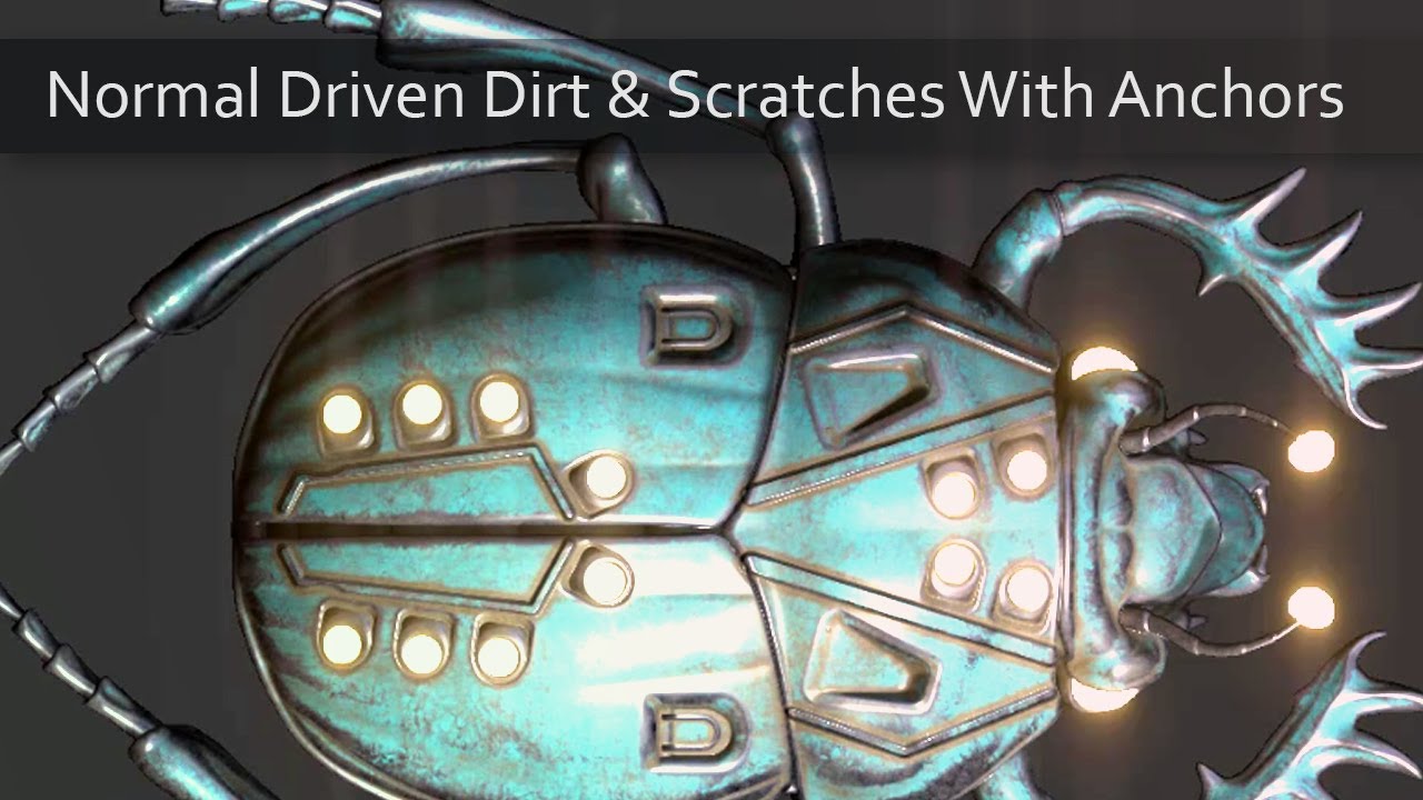 017 Substance Painter: Normal Details, Anchor Edge Scratch, MatFX HBAO; Scratch & Sport by Height!