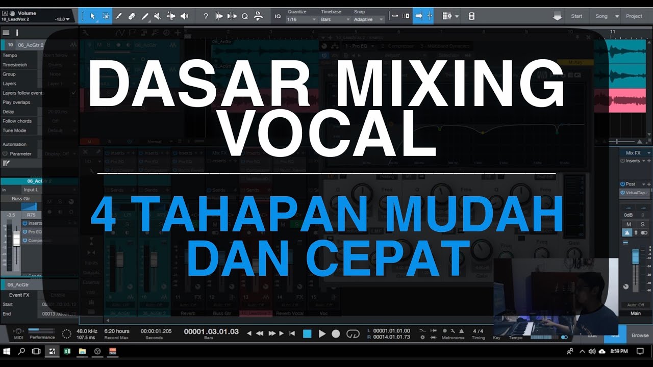 STUDIO ONE TUTORIAL‼️ Cara Mixing Vocal Hanya Dengan 4 Langkah Dasar