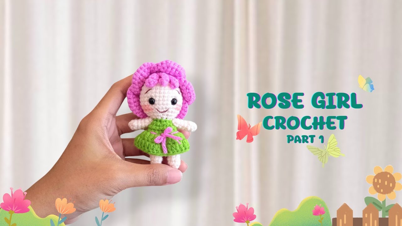 Mini Rose Crochet (1/2) | Mini Amigurumi For Beginners | Mini Flower Crochet