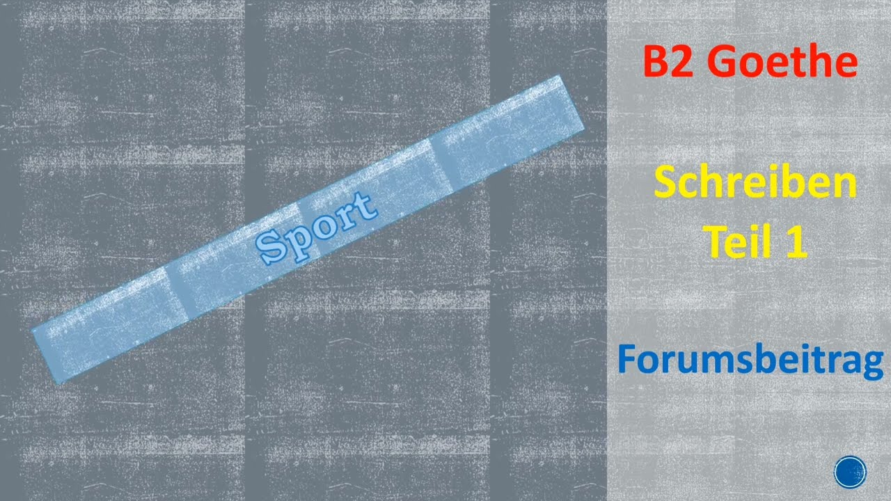 Sport    #Schreiben  #B2  #Teil1 #goetheprüfung #prüfung