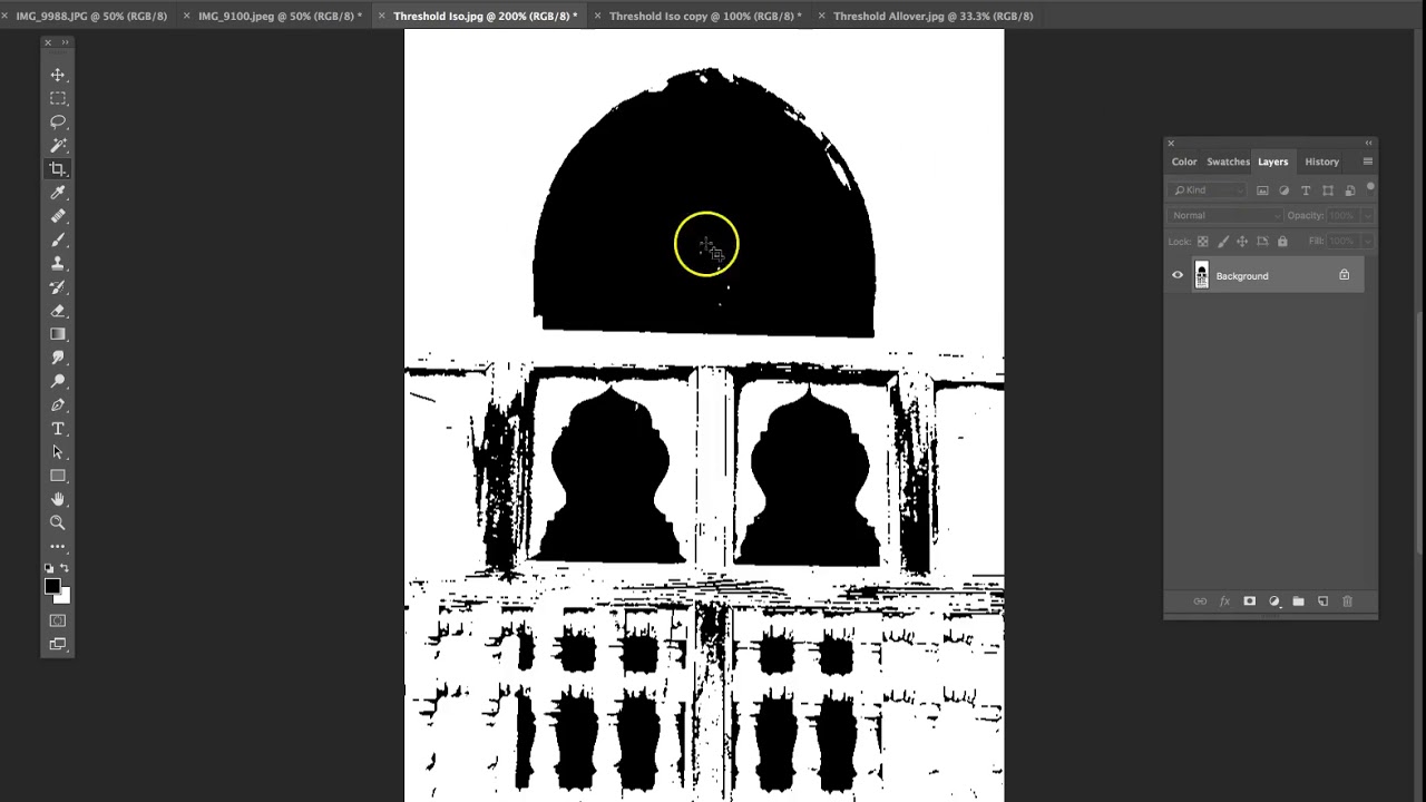 ADOBE PHOTOSHOP: REDUCING ARTWORK using THRESHOLD (2-Color) Surface Design Series