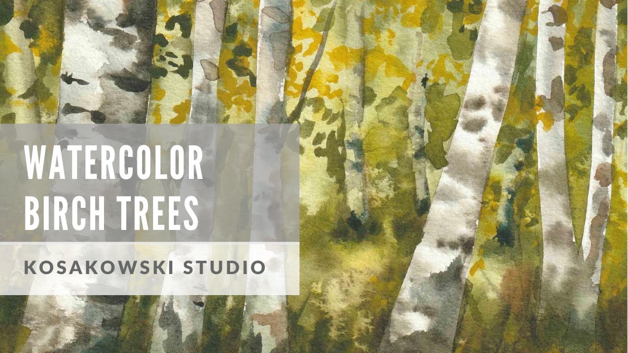 Birch Trees Beginner Watercolor Tutorial (HD)