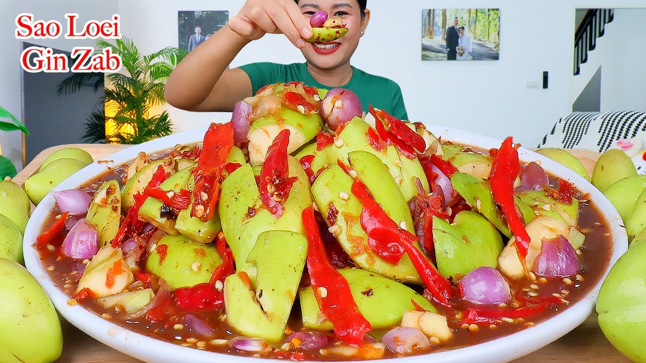 กินตำมะม่วงเผ็ดๆ‼️มะม่วงเปรี้ยวกรอบๆแซ่บๆจ้า | Spicy Sour  Mango Salad | Mukbang