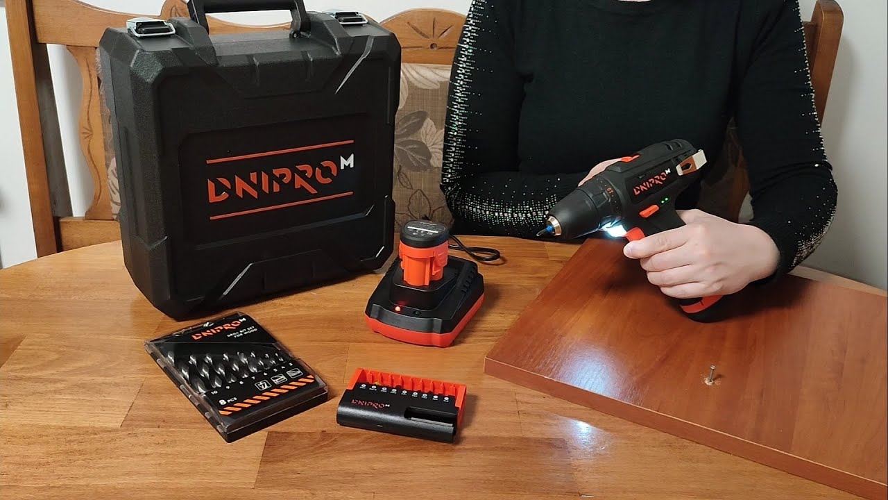 АКУМУЛЯТОРНИЙ ДРИЛЬ-ШУРУПОВЕРТ DNIPRO-M CD-12 CX COMPACT - ВІДЕО-ОГЛЯД