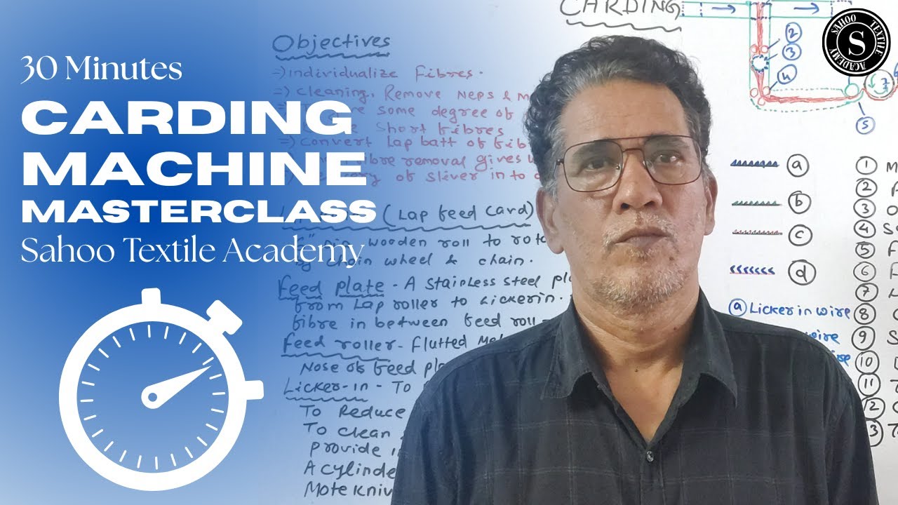 30 Minutes Carding Machine Masterclass || Card wire Life, PPSI, & Features || Sahoo Textile Academy