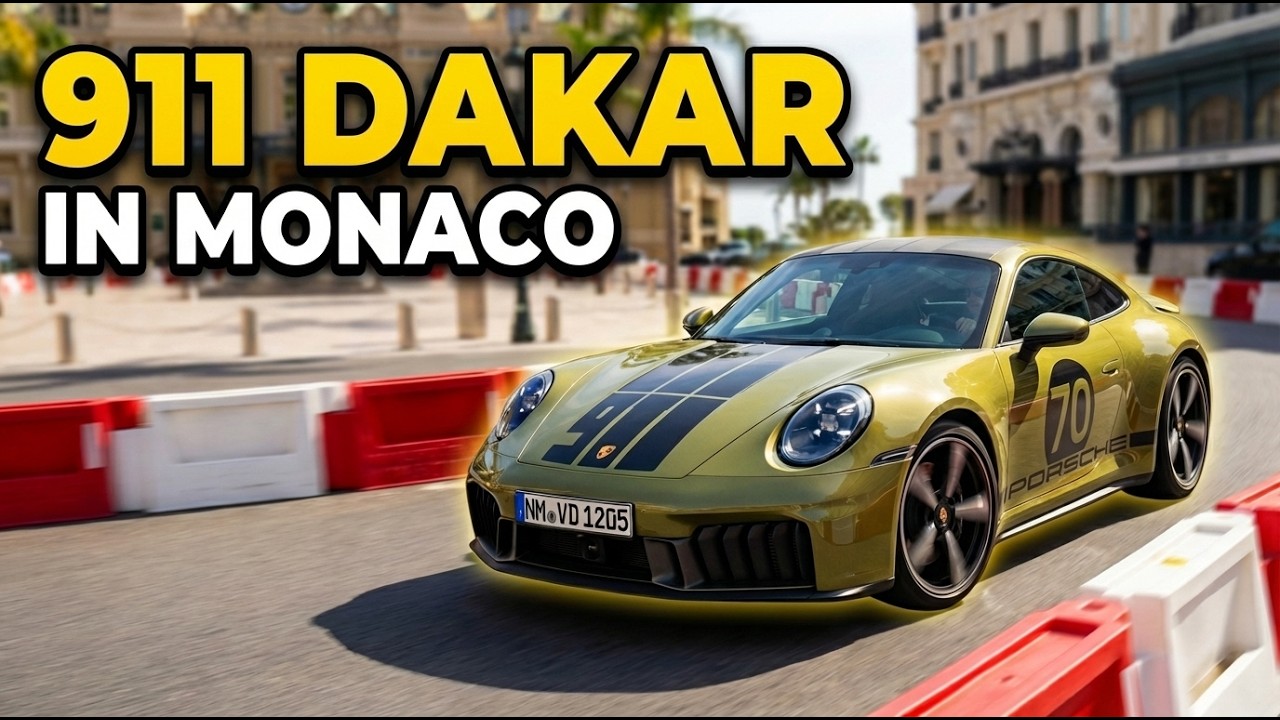 Porsche 911 Dakar Turning Through the Beautiful Streets of Monaco