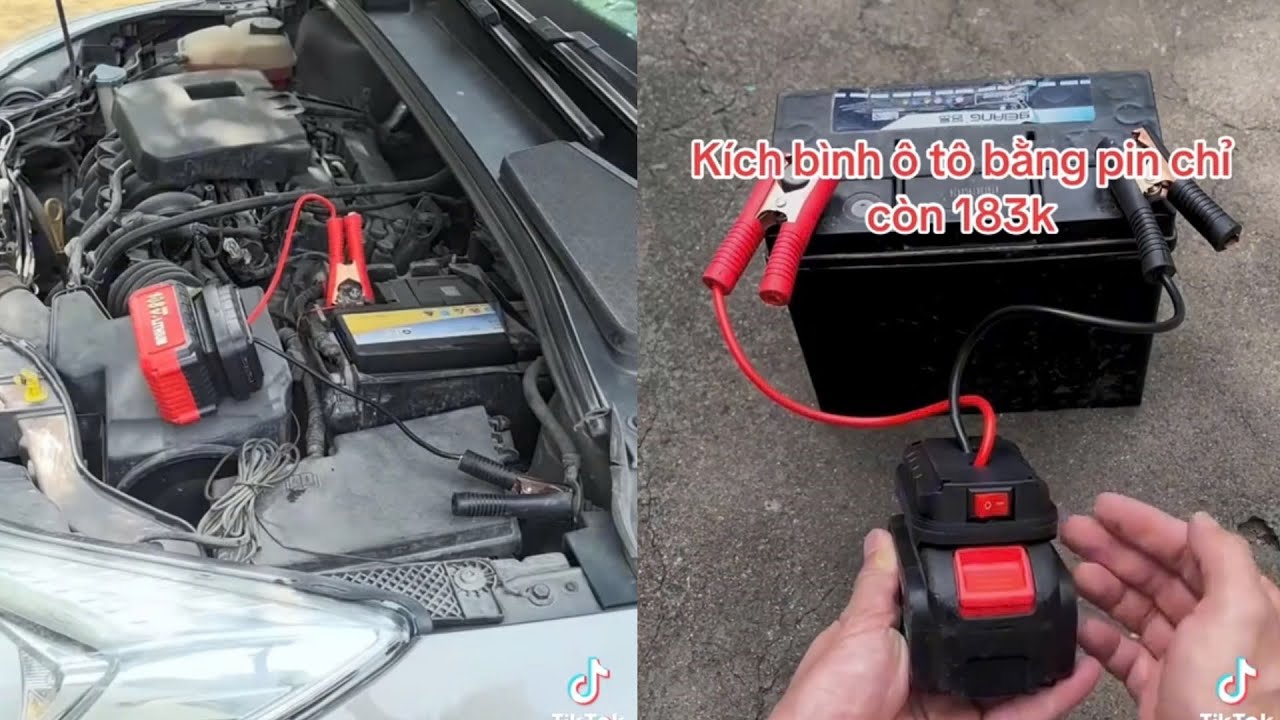 Mua Thử Bộ Kích Đề Nổ Ô TÔ Bằng Chân Pin Máy Khoan Trên Tiktok Shop ! Không Dám Dùng Sợ Cháy Ô TÔ