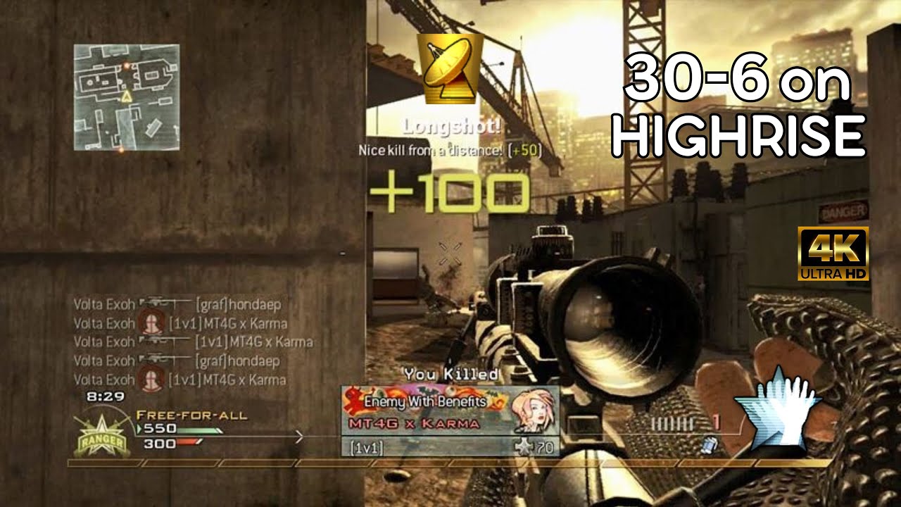 MW2 Throwback: Sniping on Highrise! MW2 FFA @Exoh