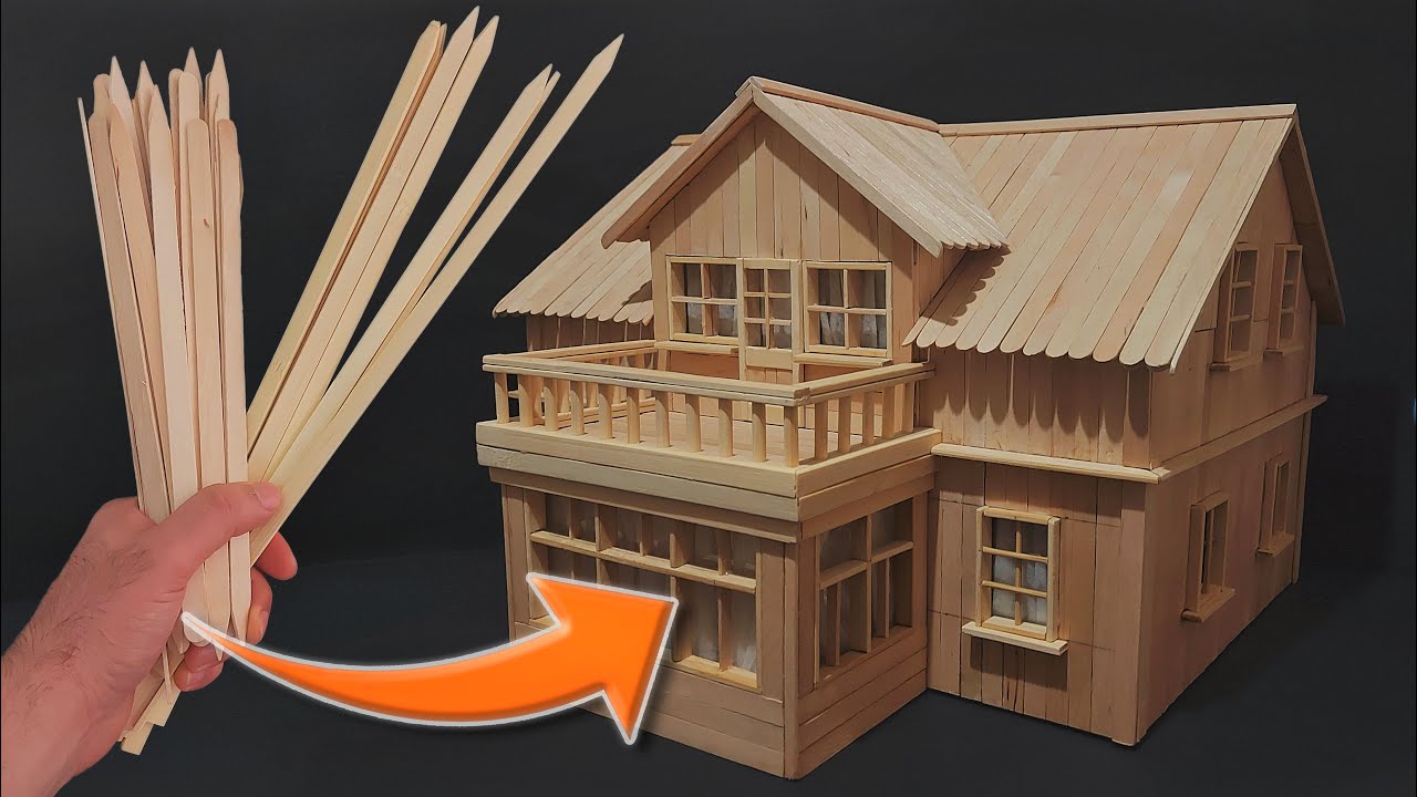 I Made a Villa With Balcony From Skewers