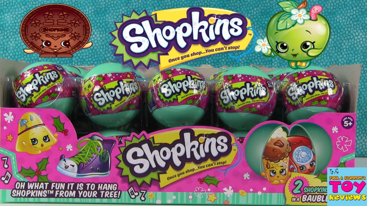 Shopkins Baubles Christmas Ornaments Full Box Toy Review Opening | PSToyReviews