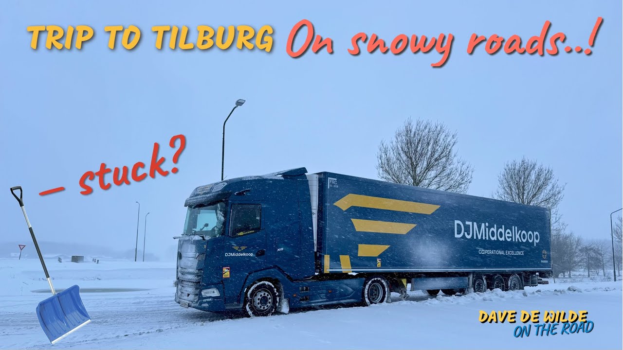 Trip to Tilburg on snow covered roads!  Code orange...  Does everything go as planned??  🚛💨