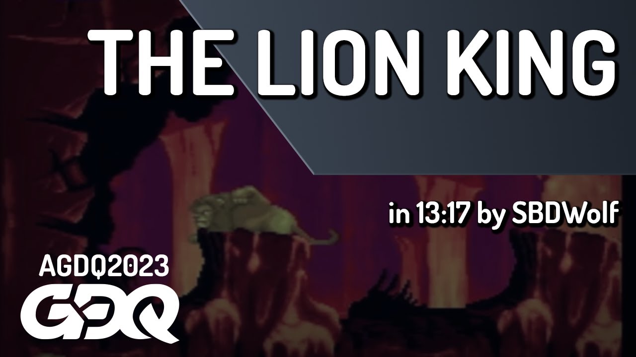 The Lion King by SBDWolf in 13:17 - Awesome Games Done Quick 2023
