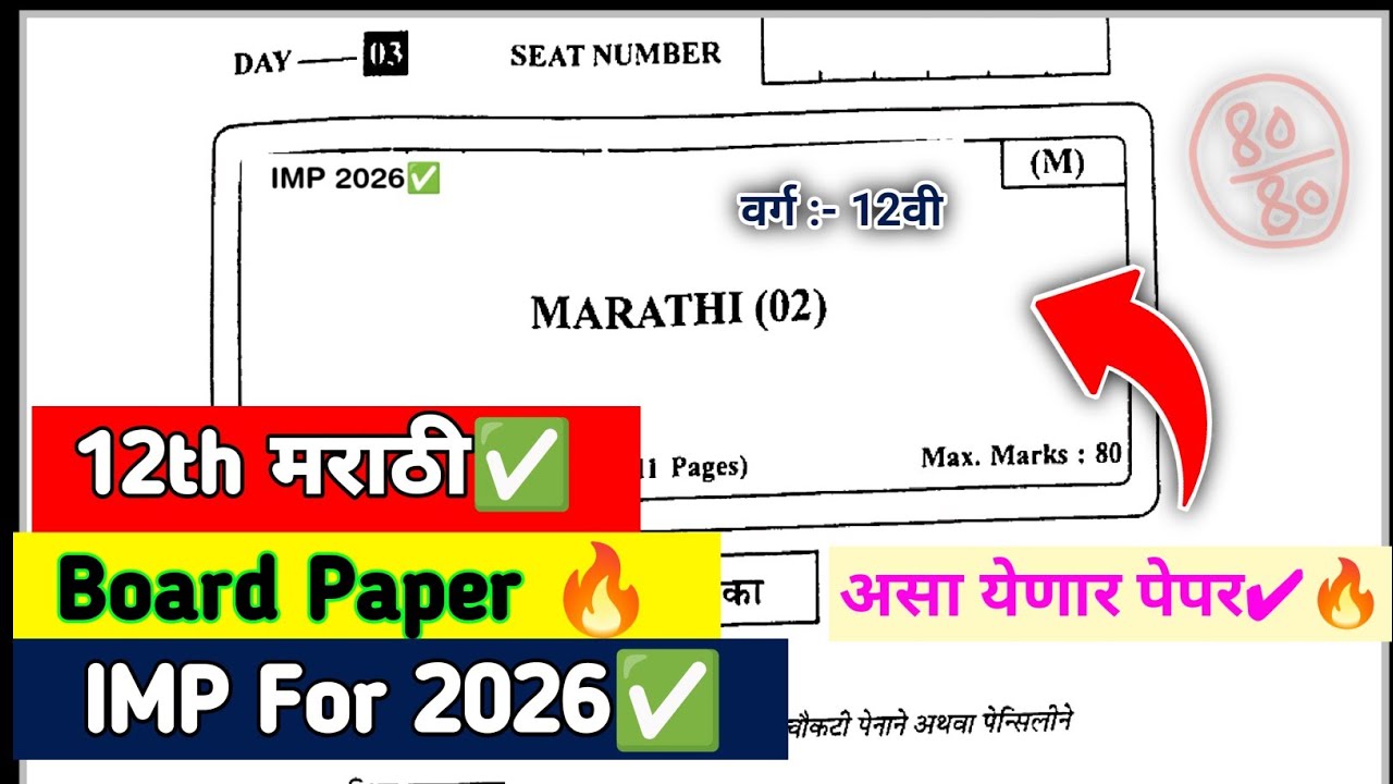 12th Marathi Board Paper 2026✅ | HSC 12वी बोर्ड पेपर 12 February 2026 |  IMPORTANT Board Paper💯 80 M