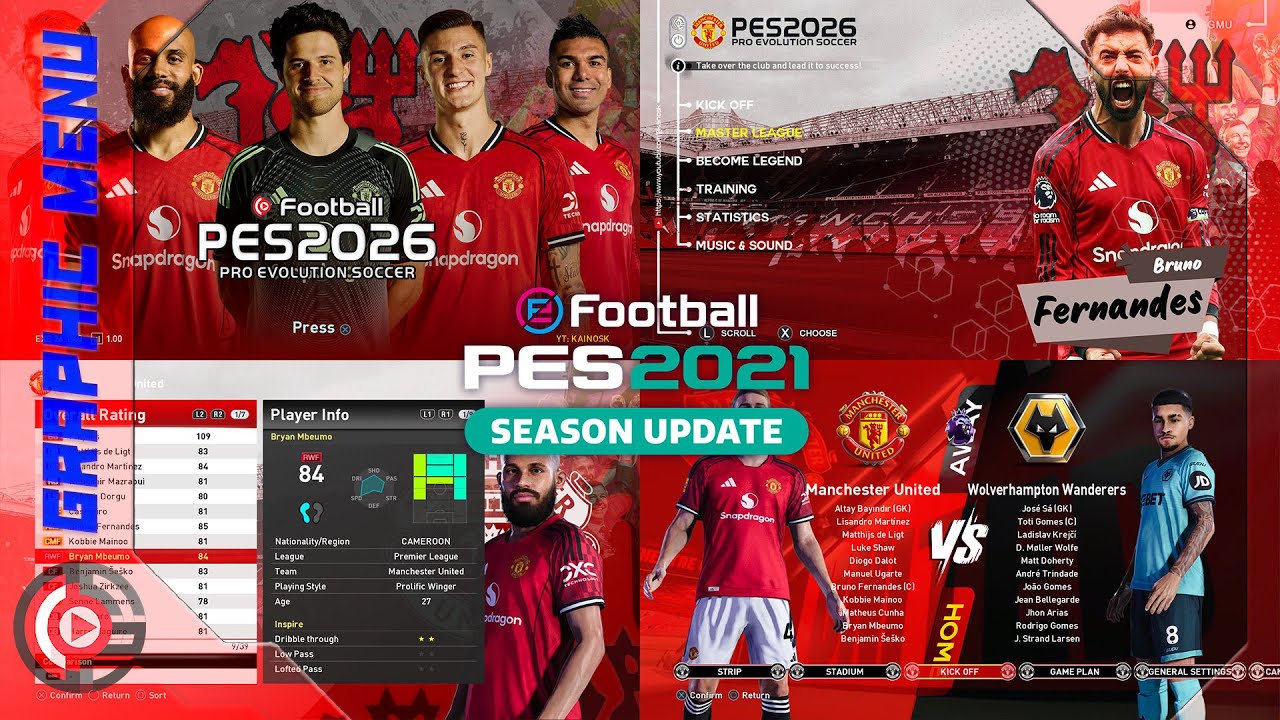 SPFootball Life | PES 2021 [PC] - Manchester United 25/26 Next-Gen Menu