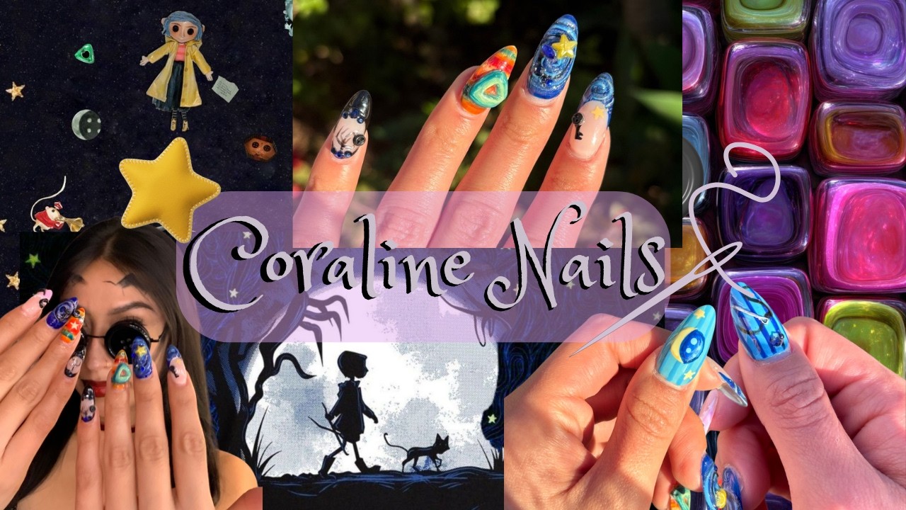 Let's do some Coraline inspired nails ⭒˚⚉ 𖦹°🗝️ *Full 3D Gel-X Set*