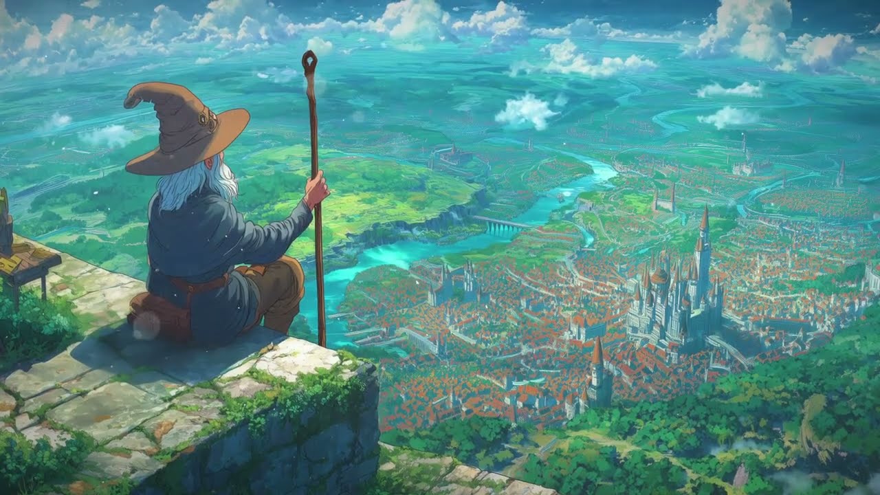 Wizard Overlooking the Valley | Lo-fi Fantasy Medieval Focus Music for Study, Reading, Writing