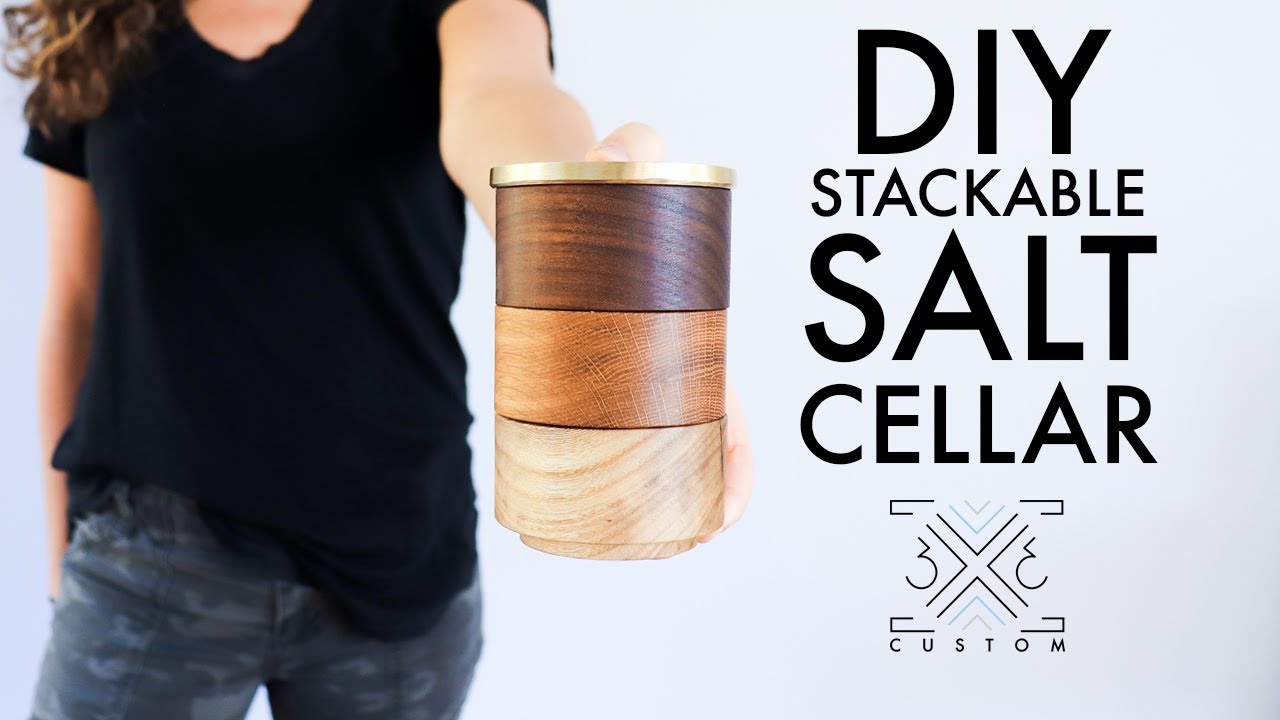 DIY Stackable Salt Cellar // Easy Woodworking Project // No Lathe // Scrap Wood Project