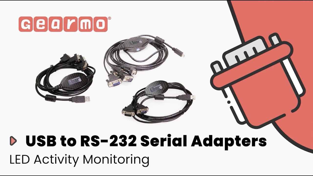 Multi-Port USB 2.0 RS-232 Serial Adapter with LED Indicators | GM-FTDI4X-LED